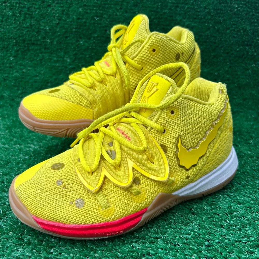 Nike Kyrie 5 SpongeBob SquarePants Opti Yellow Kids Shoes CN4501-700 Size 12C